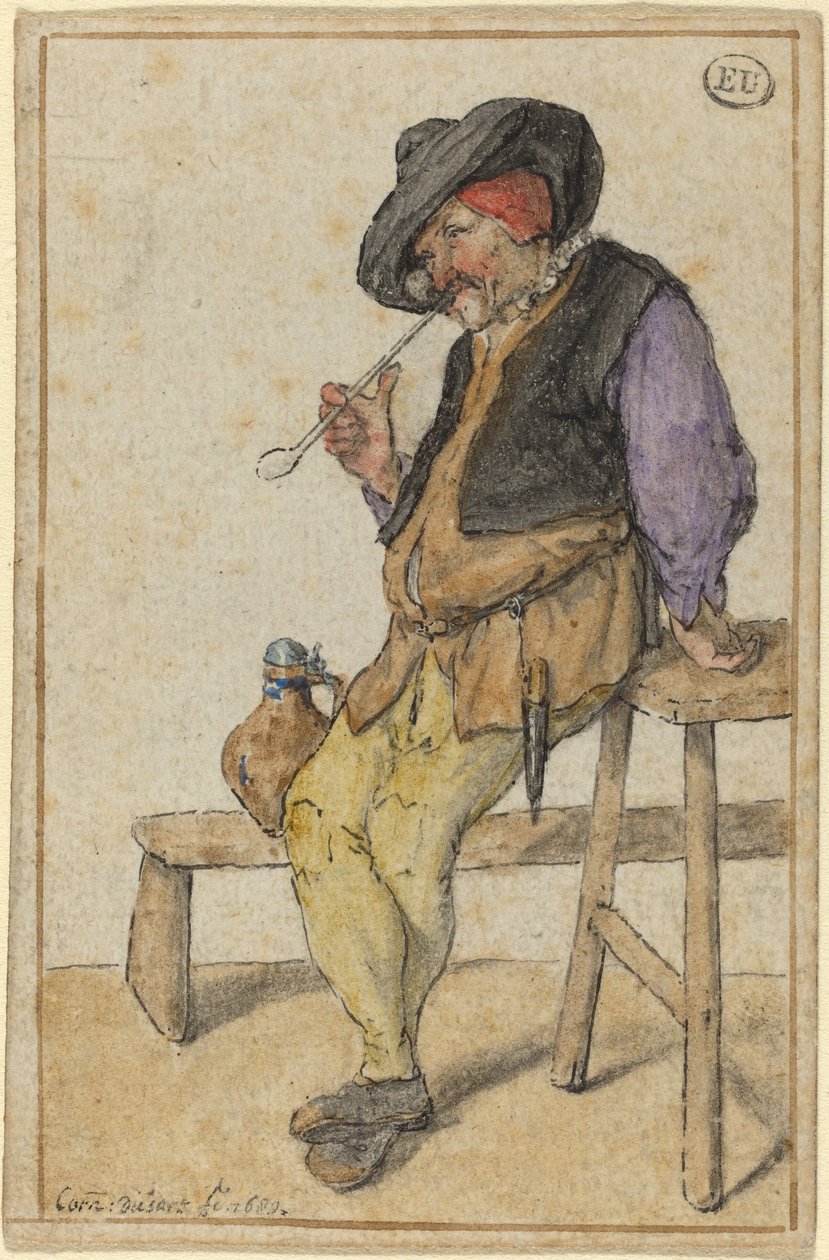 Bonde Rygning af Cornelis Dusart