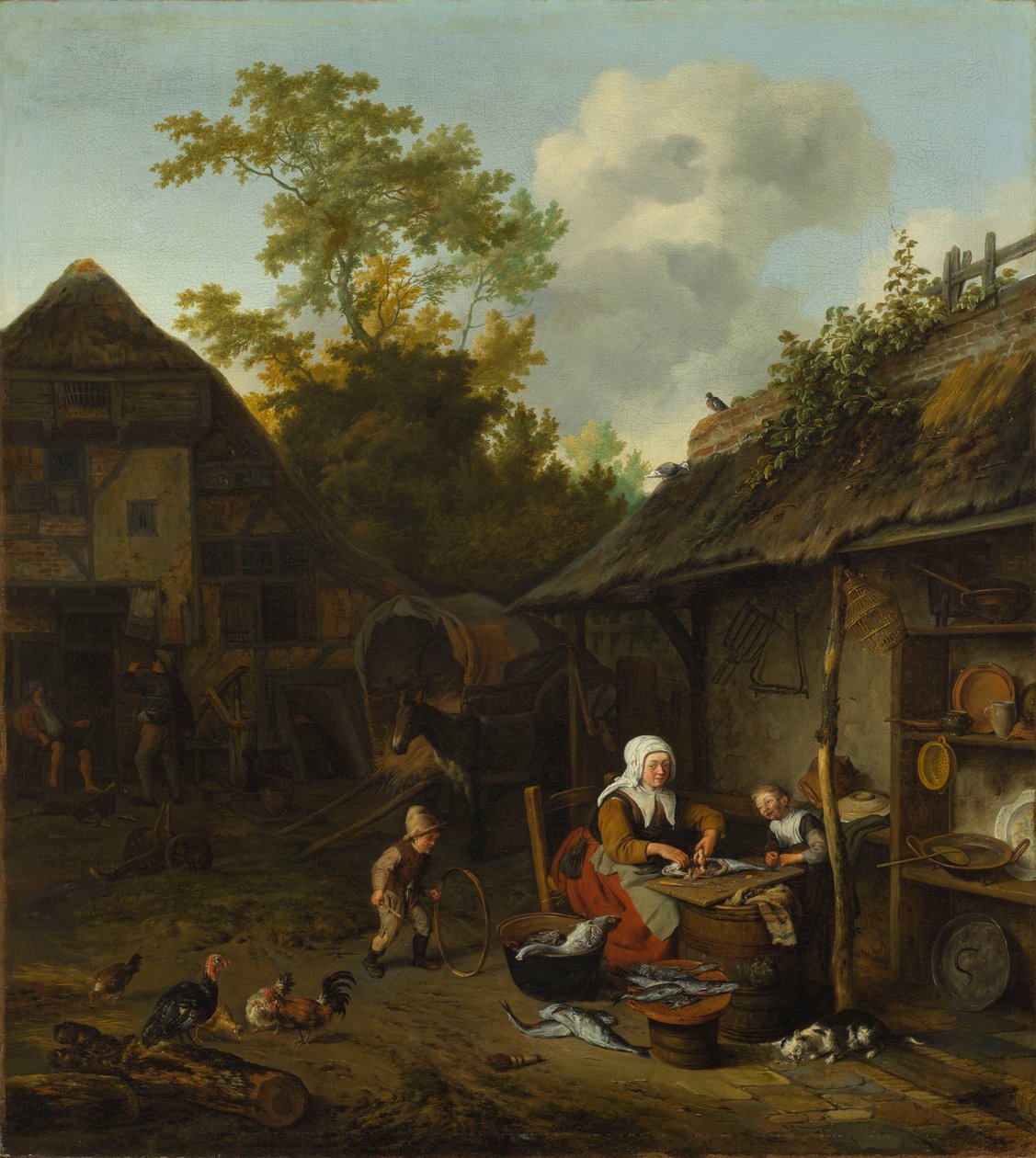 Rensning af fisk af Cornelis Dusart