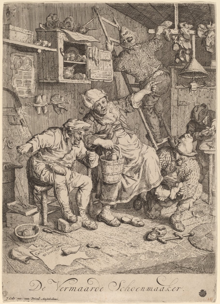 Den glade skomager af Cornelis Dusart