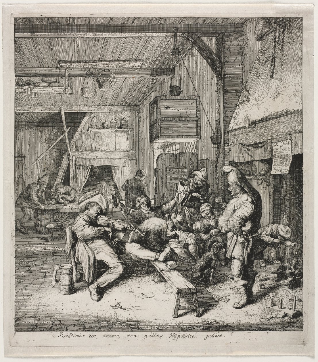 Violinspiller siddende i kroen af Cornelis Dusart