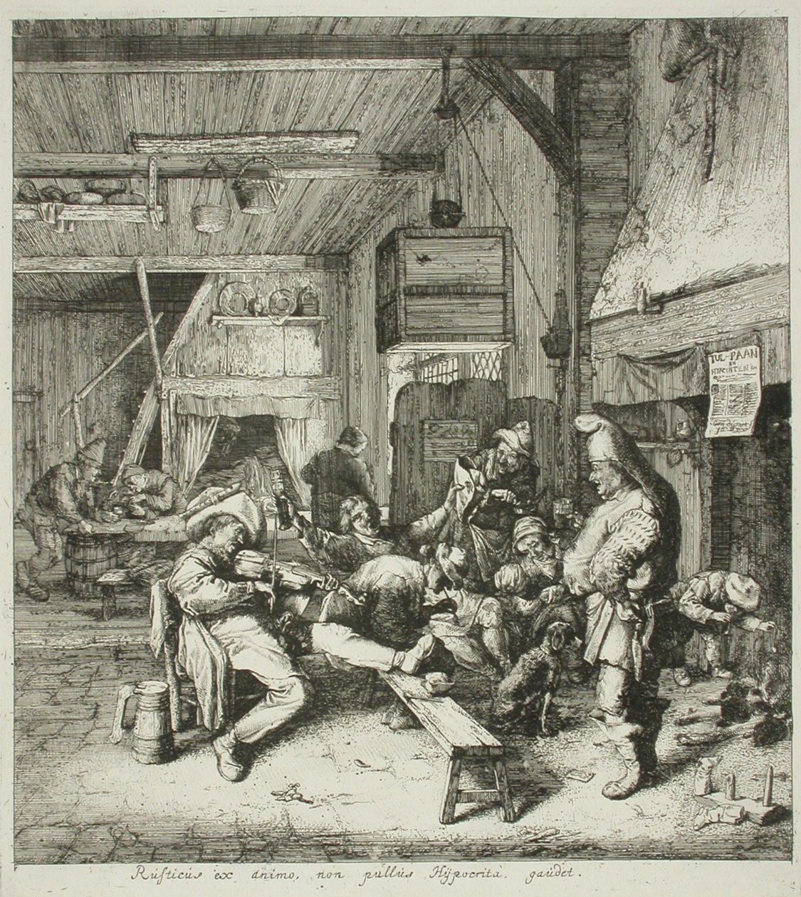 Violinspiller på en kro af Cornelis Dusart