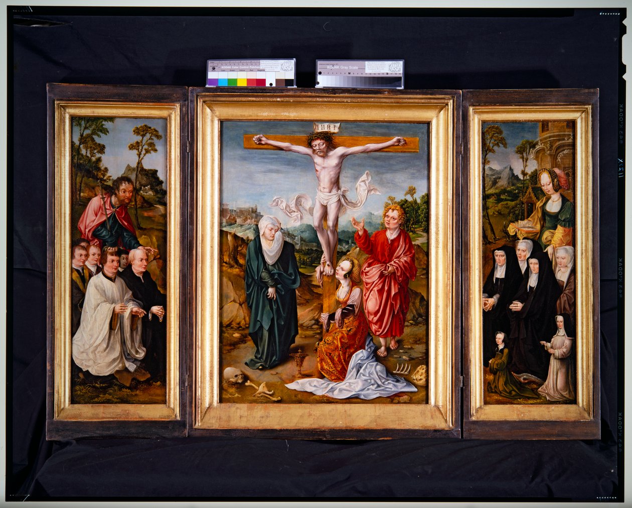 Korsfæstelses-triptykon (panel, centralt) af Cornelis Engelbrechtsen