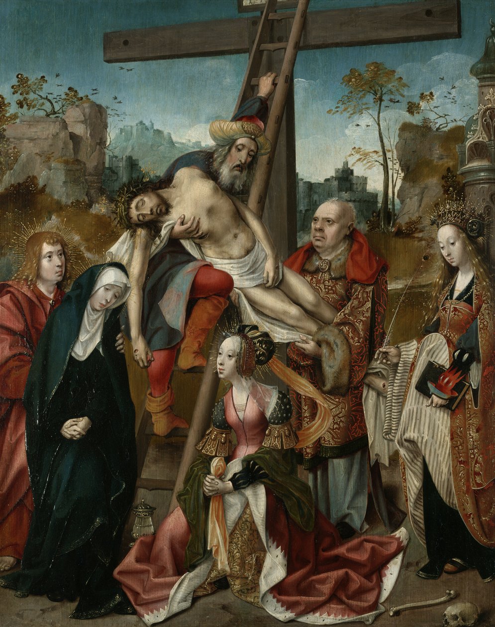 Deponeringen, c.1510–20 af Cornelis Engelbrechtsen