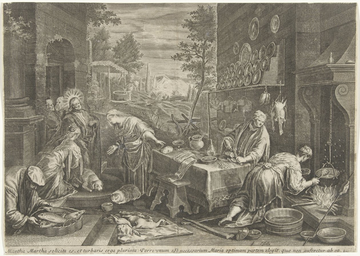 Kristus i Marthas og Marias hus af Cornelis Galle (I)