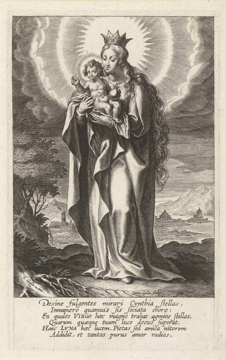Kronet Maria med Barn af Cornelis Galle (I)