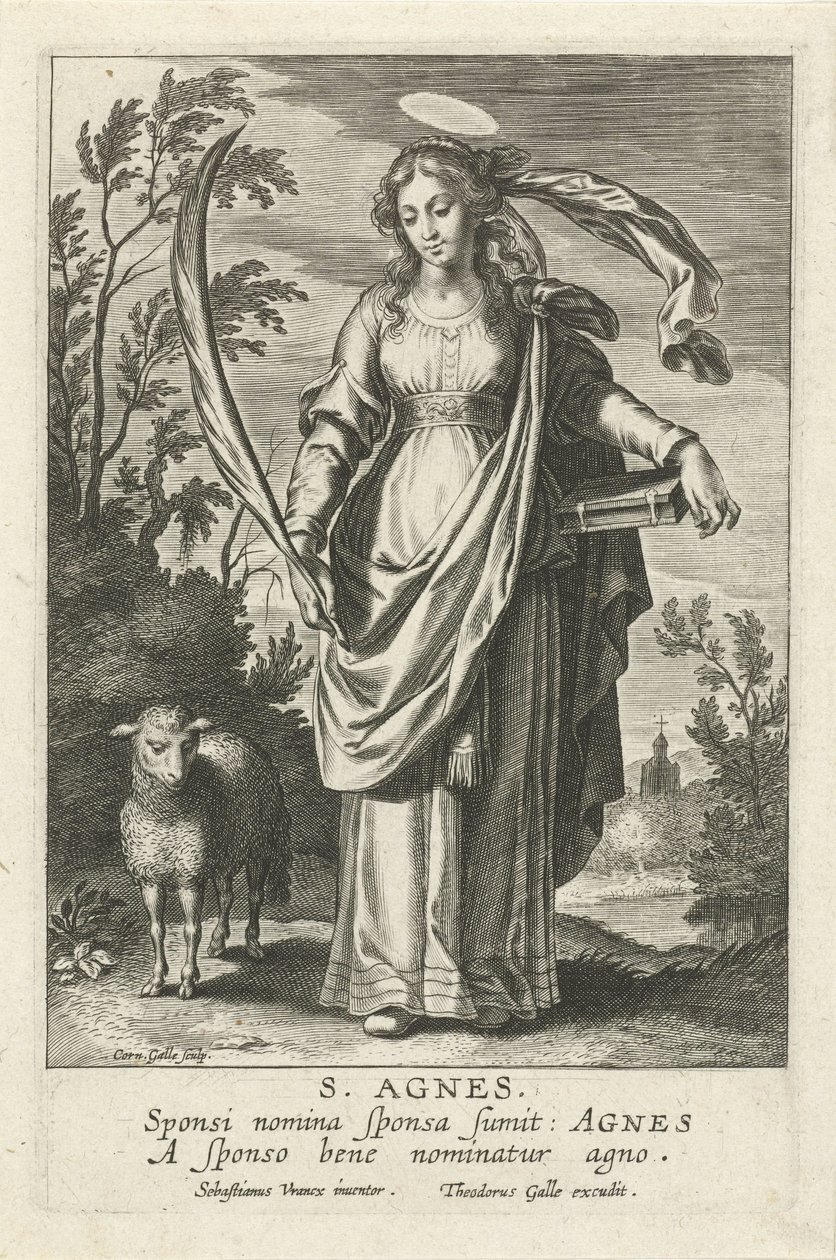 H. Agnes Mirror of the Illustrious Virgins (serietitel) af Cornelis Galle (I)