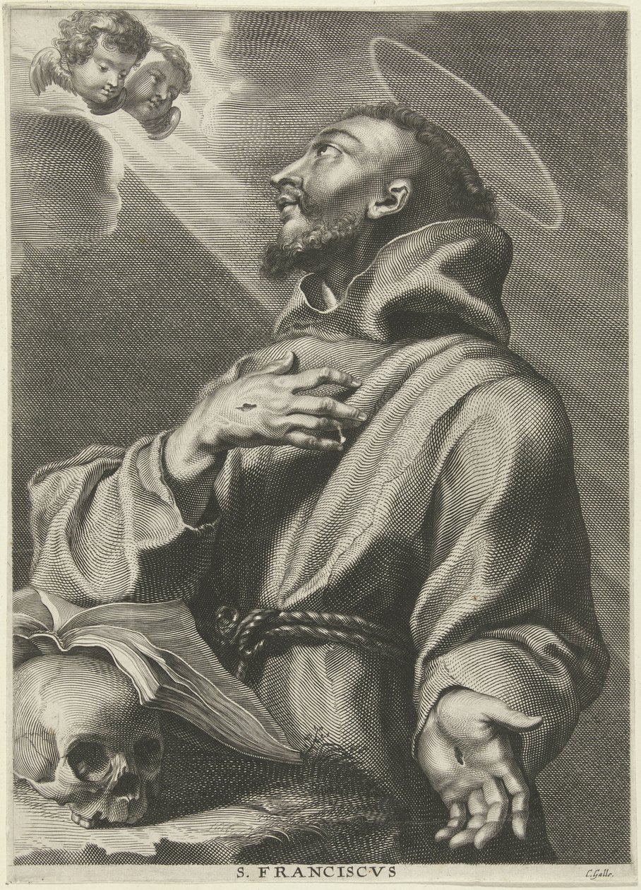 H. Franciscus van Assisi St. Francis (titel på objekt) af Cornelis Galle (I)