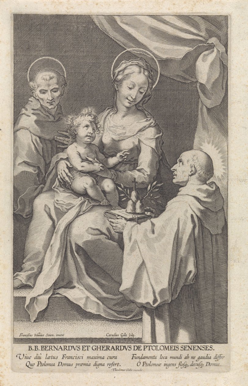 Maria med barn og Sankt Bernhard af Siena og Sankt Gerardus af Cornelis Galle (I)