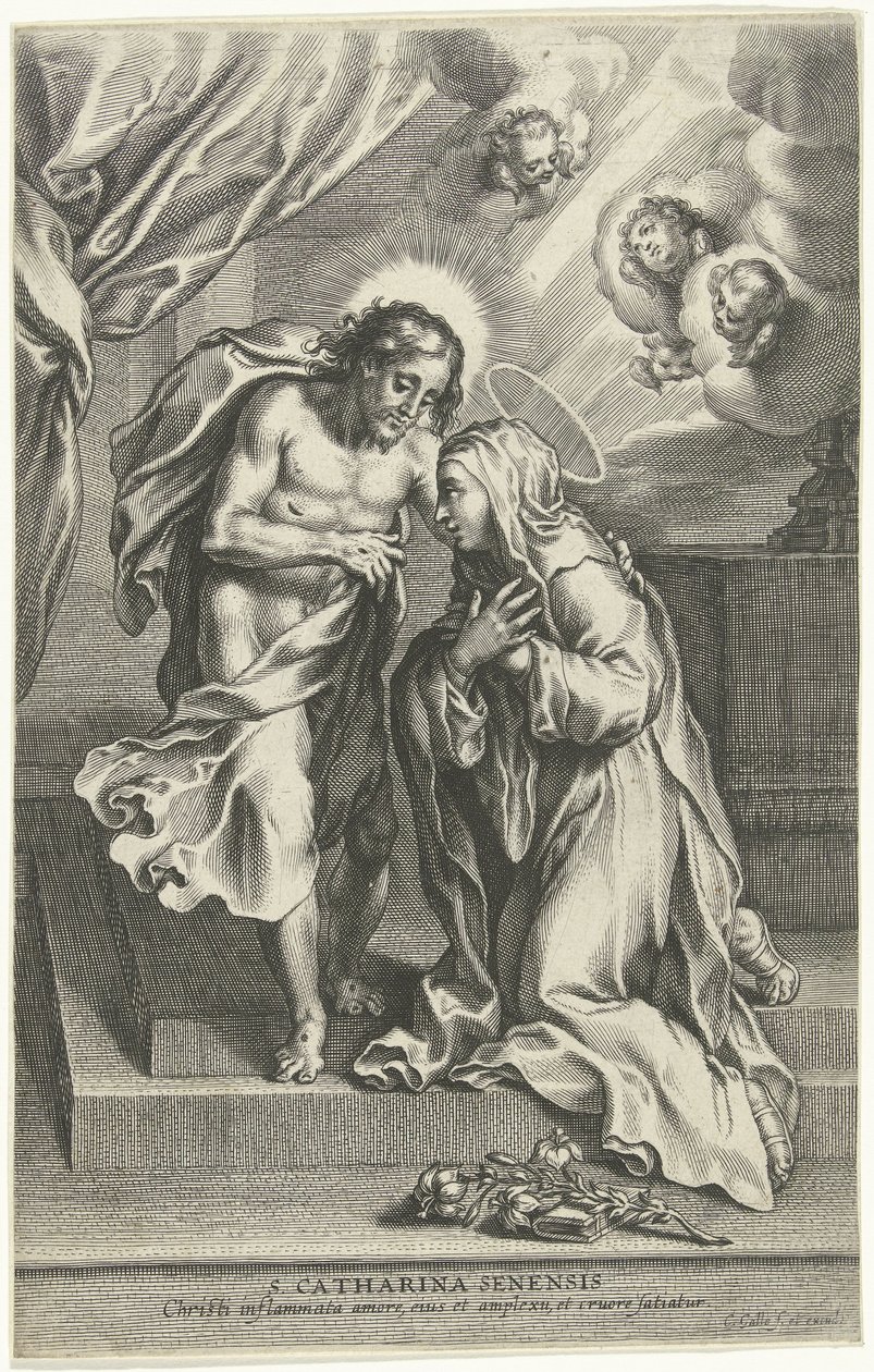 Kristus og den hellige Katarina af Siena af Cornelis Galle (II)