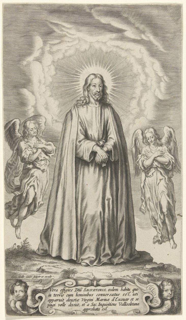 Kristus med to engle af Cornelis Galle (II)