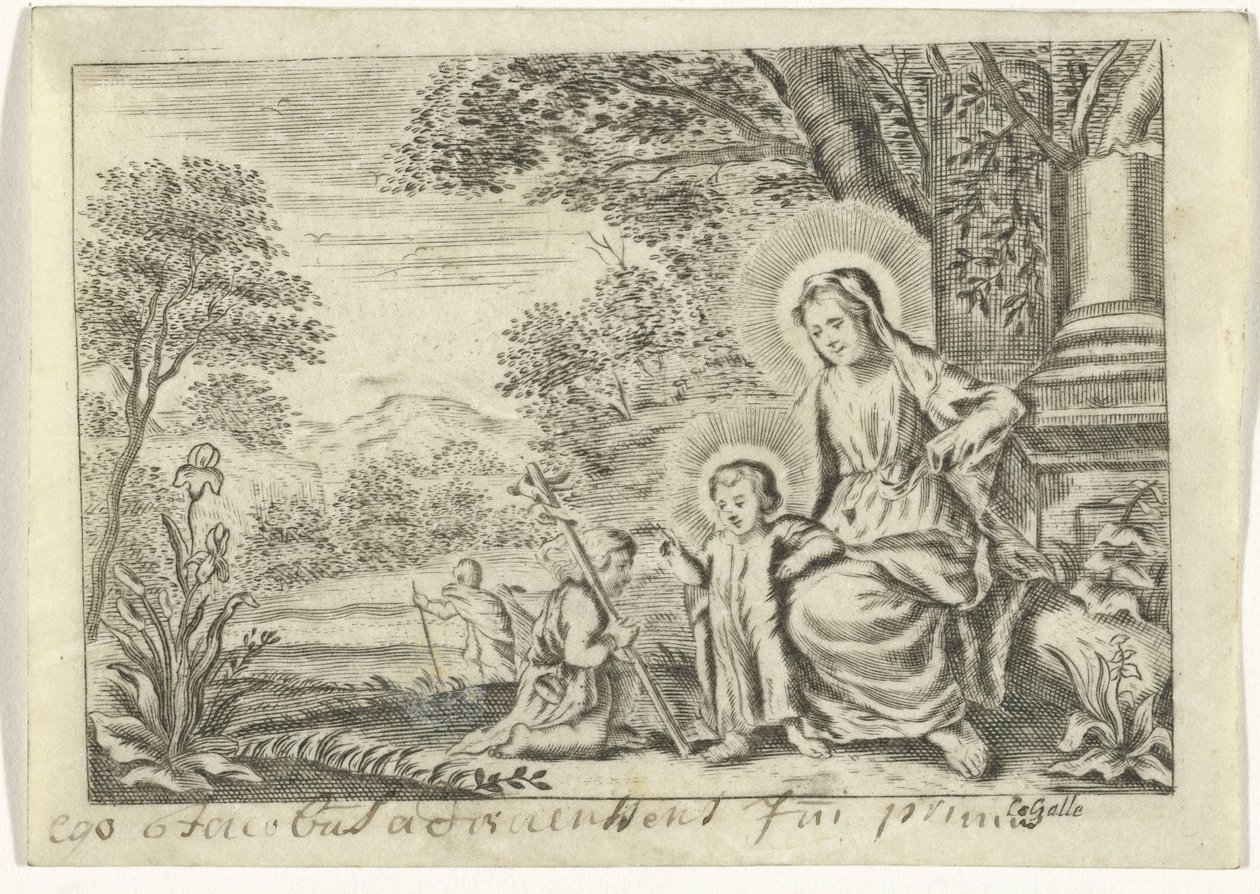 Hellig Familie med Johannes Døberen af Cornelis Galle (II)