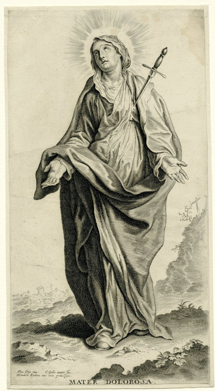 Mary i Mater Dolorosa af Cornelis Galle (II)