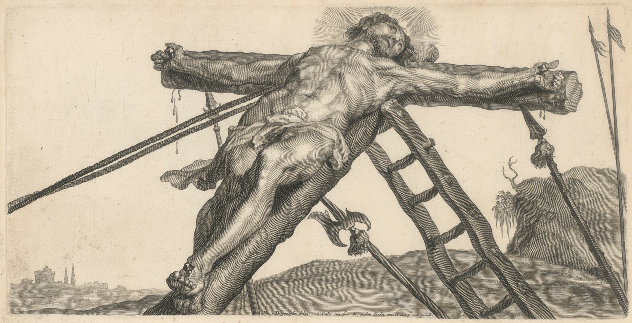 Ophøjelse af Kristus på korset af Cornelis Galle II
