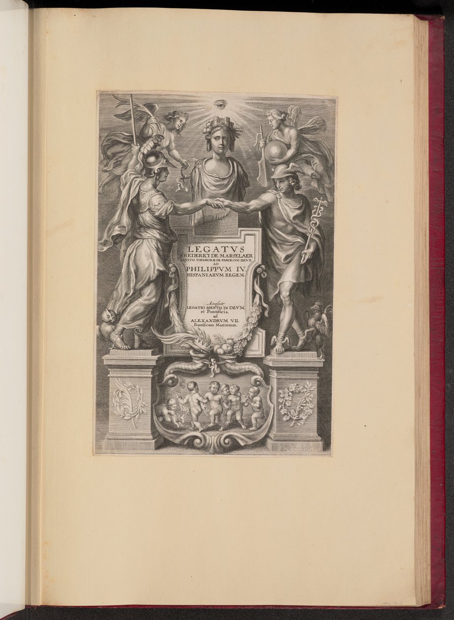 Title Page for Frederik de Marselaer, Legatvs af Cornelis Galle II after Sir Peter Paul Rubens
