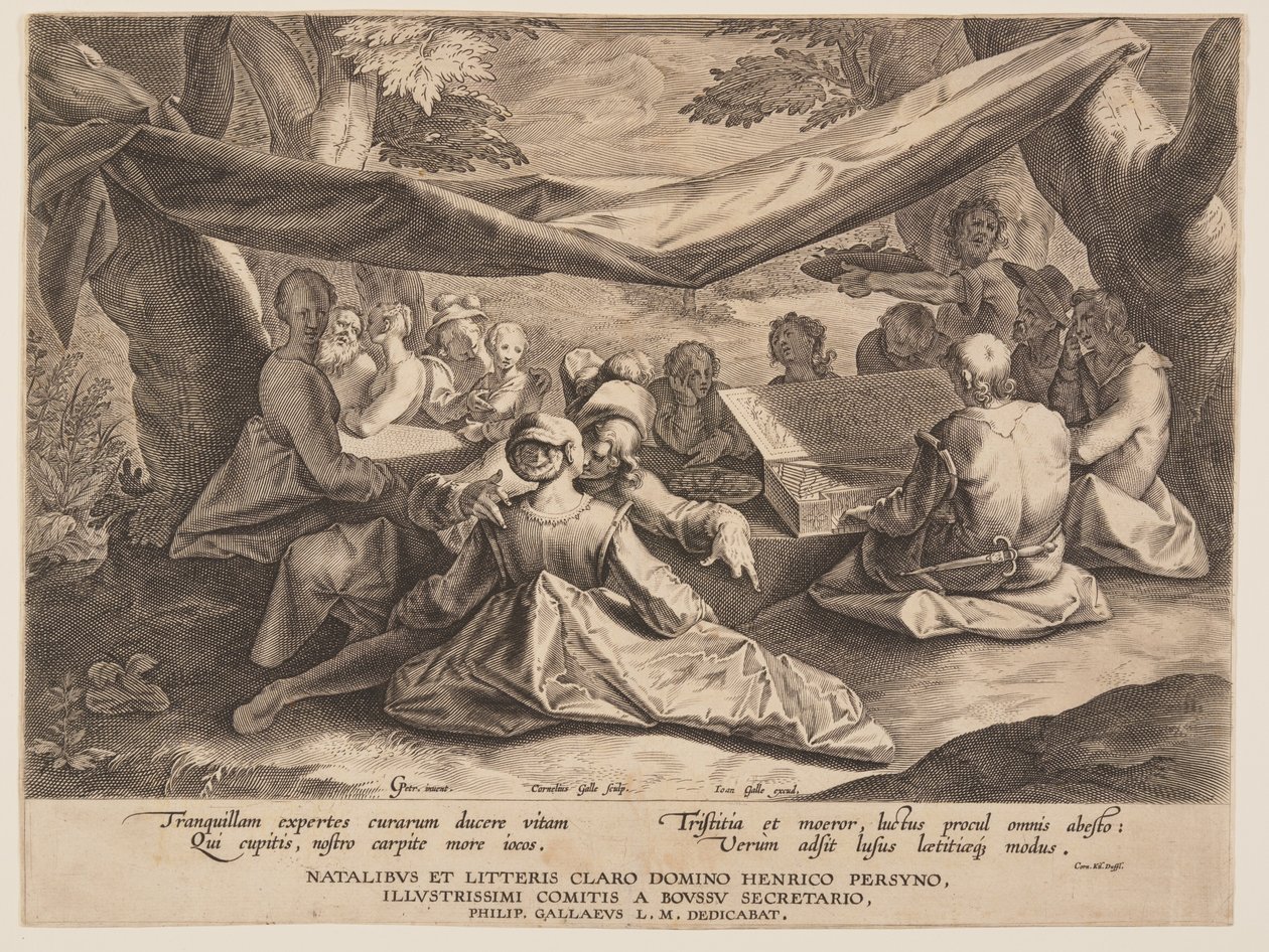 Musikfest i det fri af Cornelis Galle I