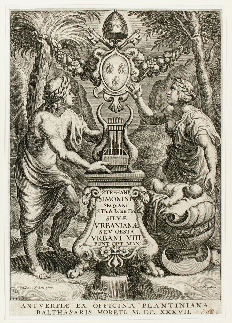 Titelblad fra Silvae Urbanianae af Cornelis Galle I