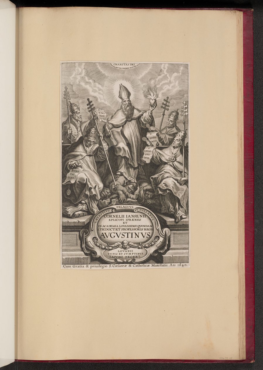 Titelblad for Cornelii Jansenii ... Avgvstinvs af Cornelis Galle I after Sir Peter Paul Rubens