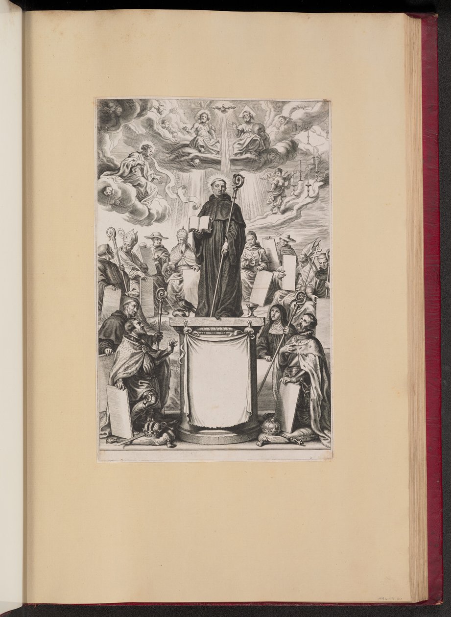 Titelblad for Dommo Benedicto Haeftanos S. Benedictvs Illvstratvs af Cornelis Galle I after Sir Peter Paul Rubens