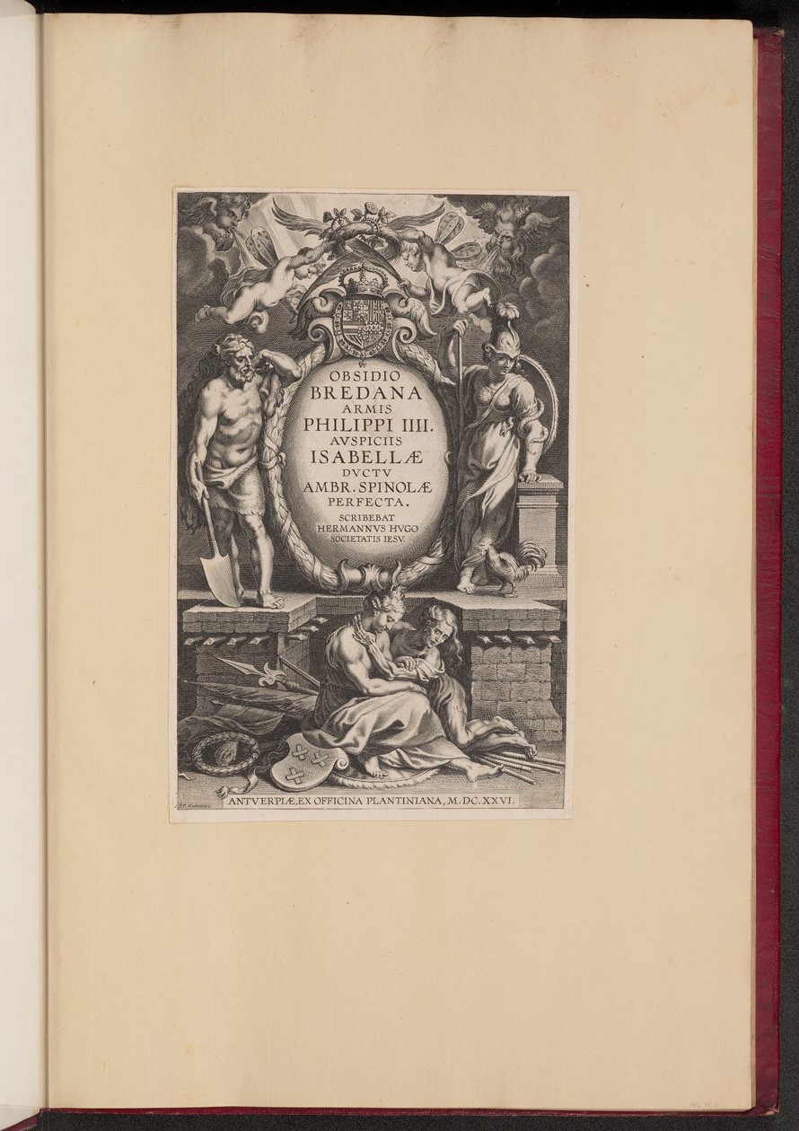 Titelside til Herman Hugos "Belejringen af ​​Bredana" af Cornelis Galle I after Sir Peter Paul Rubens