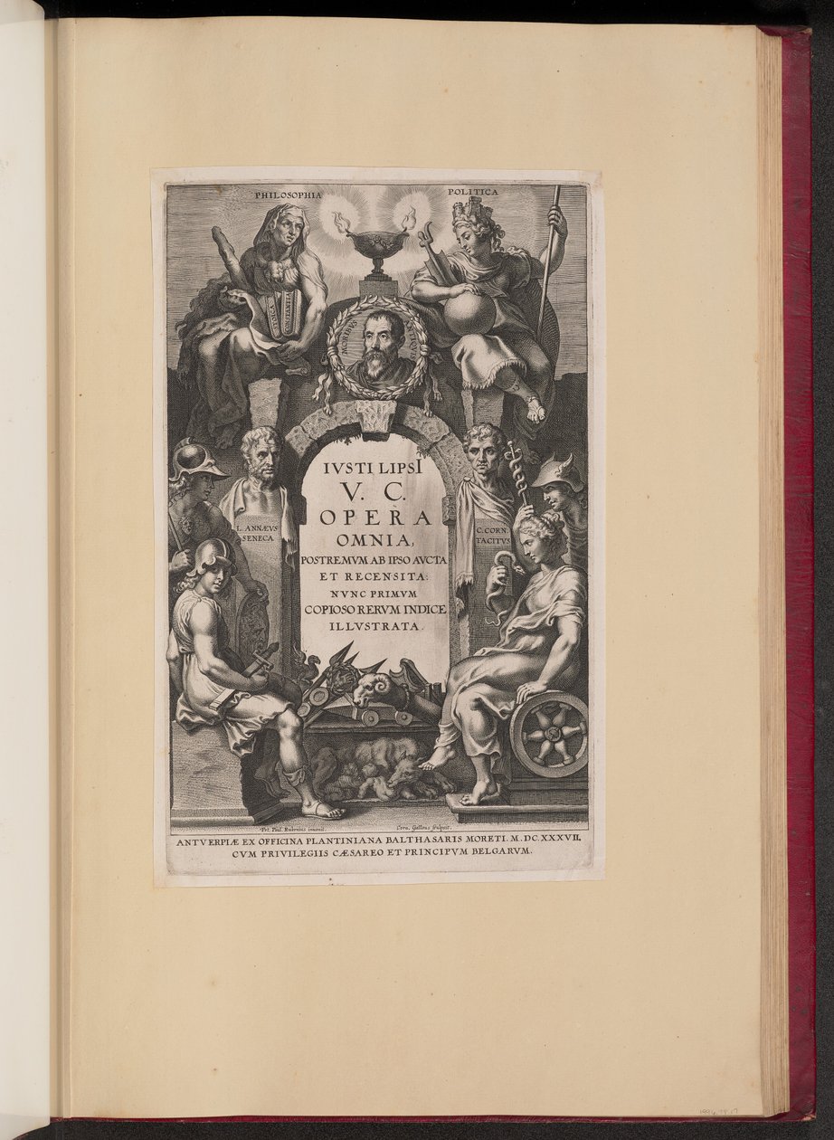 Titelside for Justus Lipsius, Opera Omnia, I af Cornelis Galle I after Sir Peter Paul Rubens