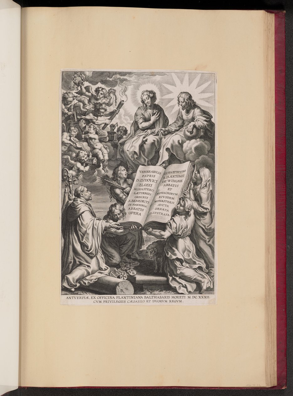 Titelblad for Louis Blosius, Opera af Cornelis Galle I after Sir Peter Paul Rubens