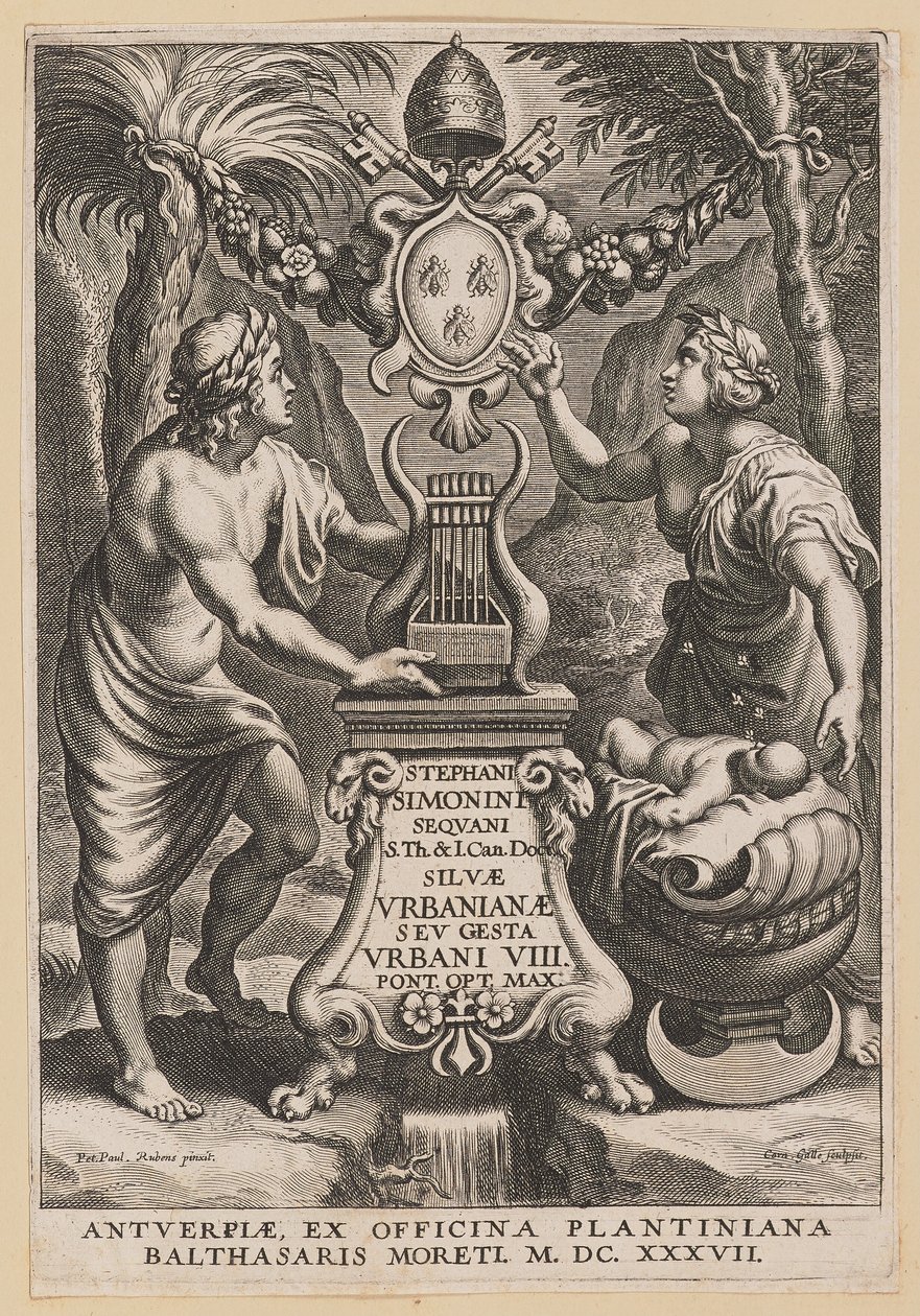 Titelside for Stephanus Simonini, Urban Forests af Cornelis Galle I after Sir Peter Paul Rubens