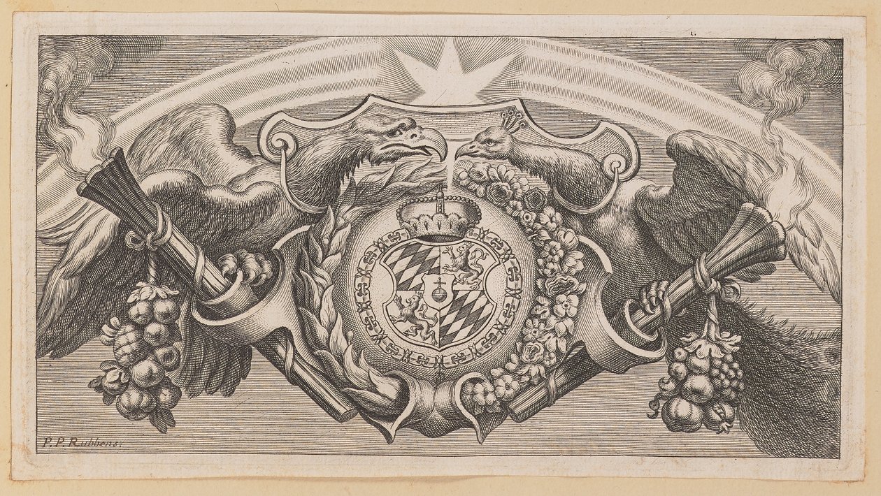 Vignette til titelbladet af Balthasar Cordier, kæden af ​​de græske fædre i Saint John af Cornelis Galle I after Sir Peter Paul Rubens