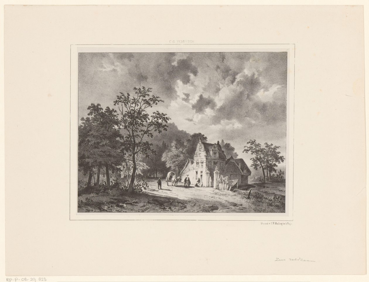 Hus i landskab af Cornelis Gerrit Verburgh