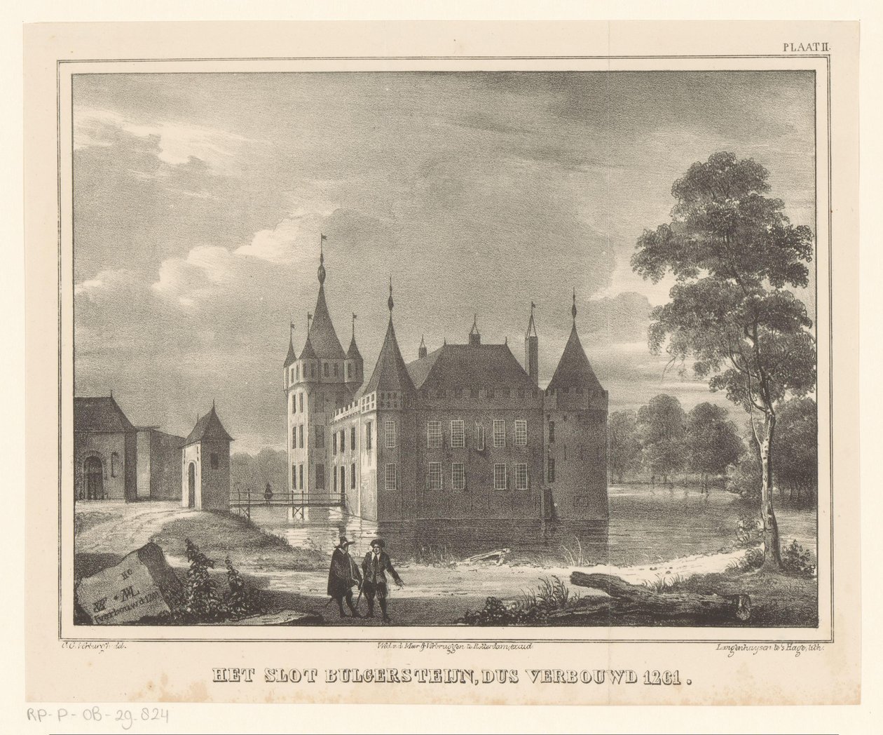 Bulgersteyn Slot Bulgersteijn-slottet, så renoveret 1261 (titel på objektet) af Cornelis Gerrit Verburgh