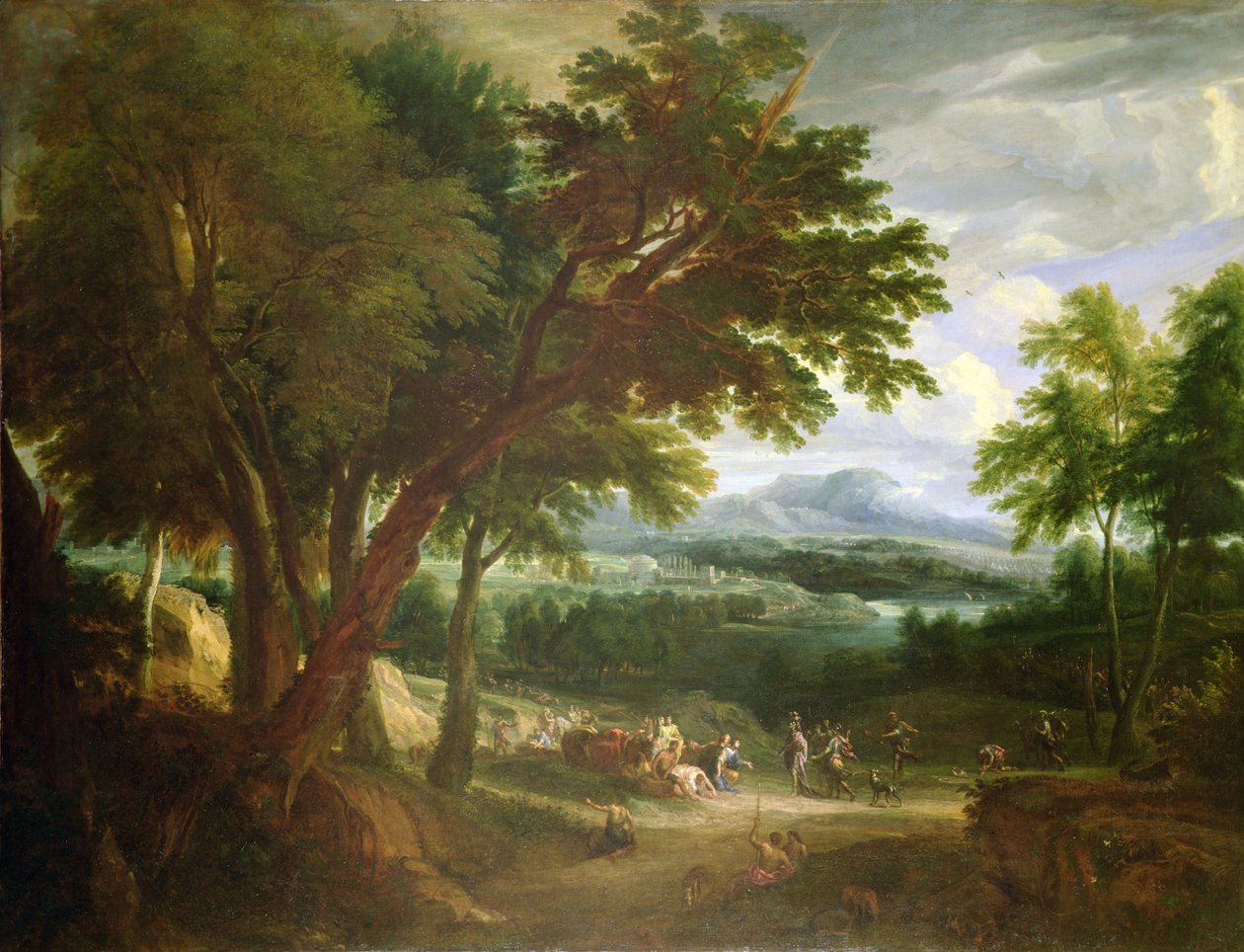 David og Abigail (olie på lærred) af Cornelis Huysmans