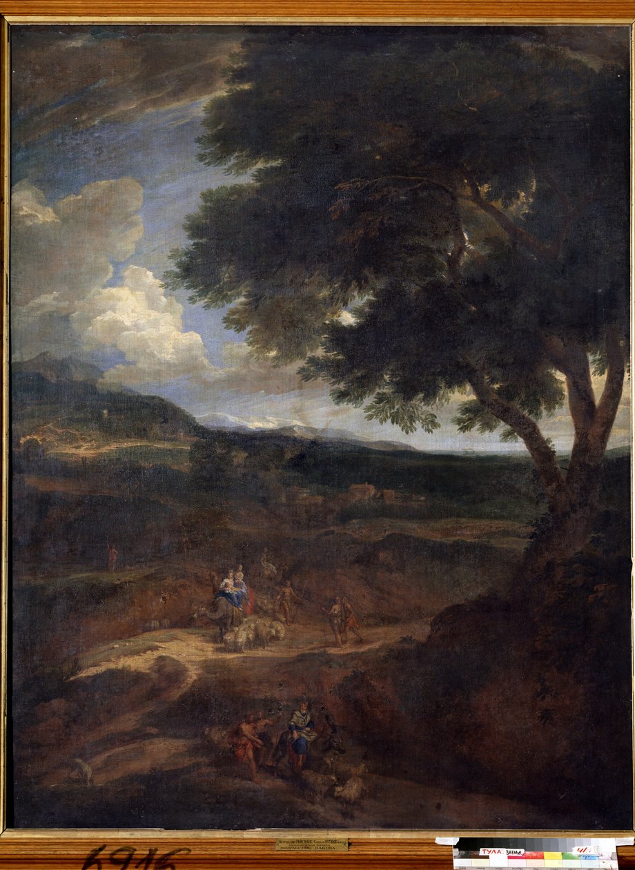 "Jacobs tilbagevenden til Kanaans land med sine hustruer og børn" (Jacobs tilbagevenden) Maleri af Constantinus Cornelis Huysmans (1648-1727) Statens kunstmuseum, Tula, Rusland af Cornelis Huysmans