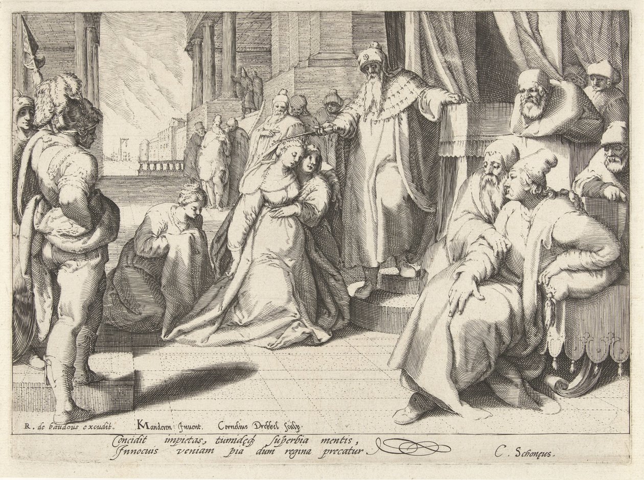 Ester foran Ahasverus af Cornelis Jacobsz. Drebbel