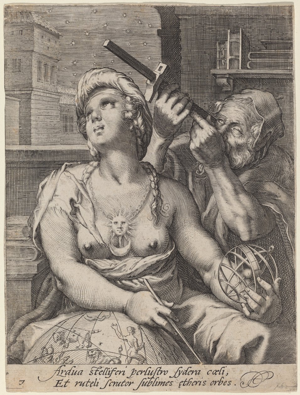 Astronomi af Cornelis Jacobsz Drebbel, after Hendrik Goltzius