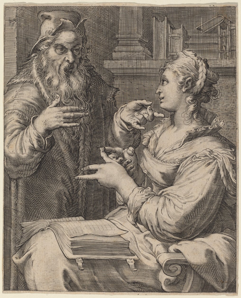 Filosofi af Cornelis Jacobsz Drebbel, after Hendrik Goltzius