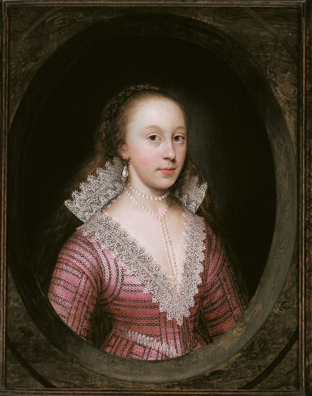 En dame, der menes at være Catherine Fenn af Cornelis Janssens van Ceulen