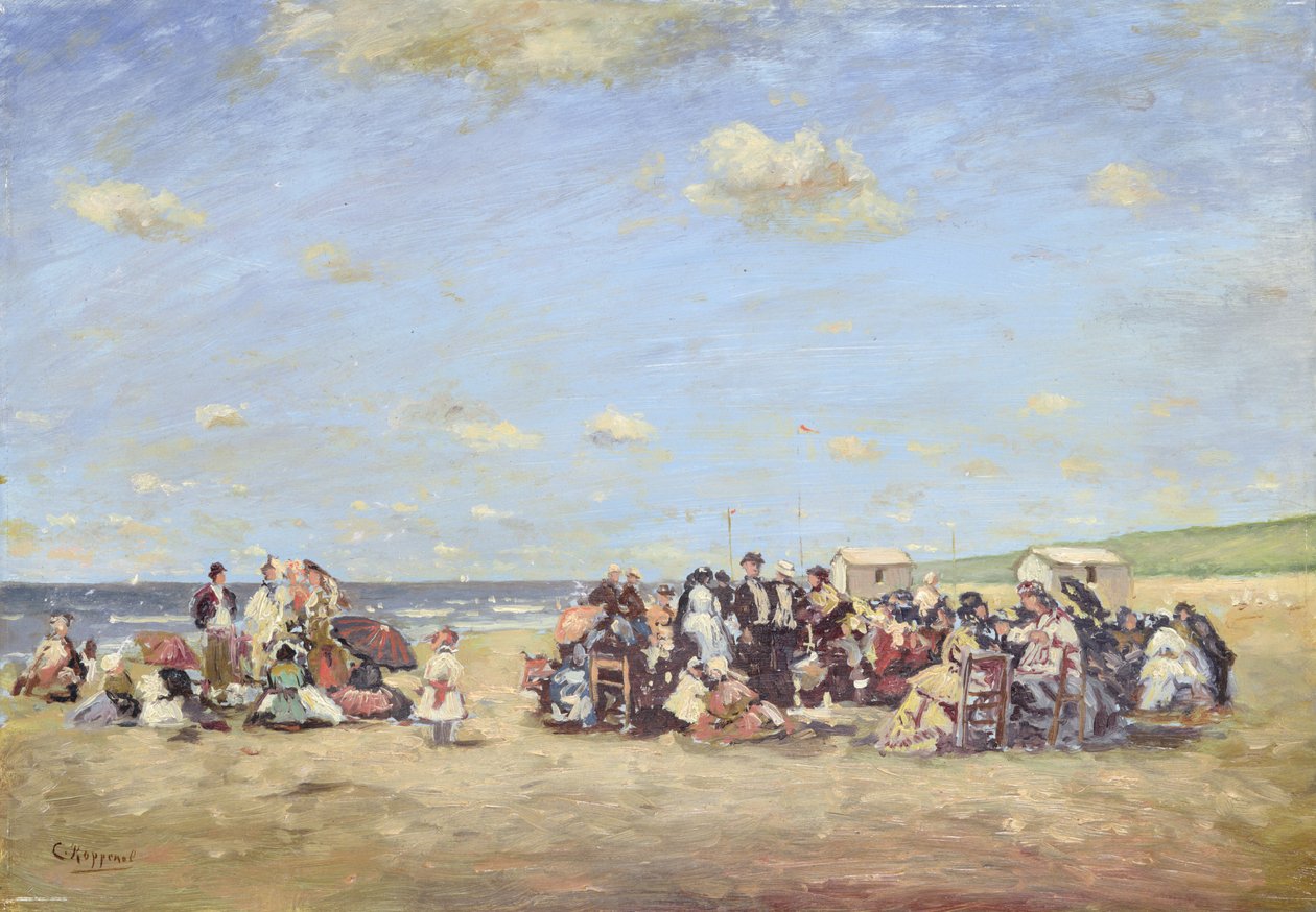 On the Beach (olie om bord) af Cornelis Koppenol