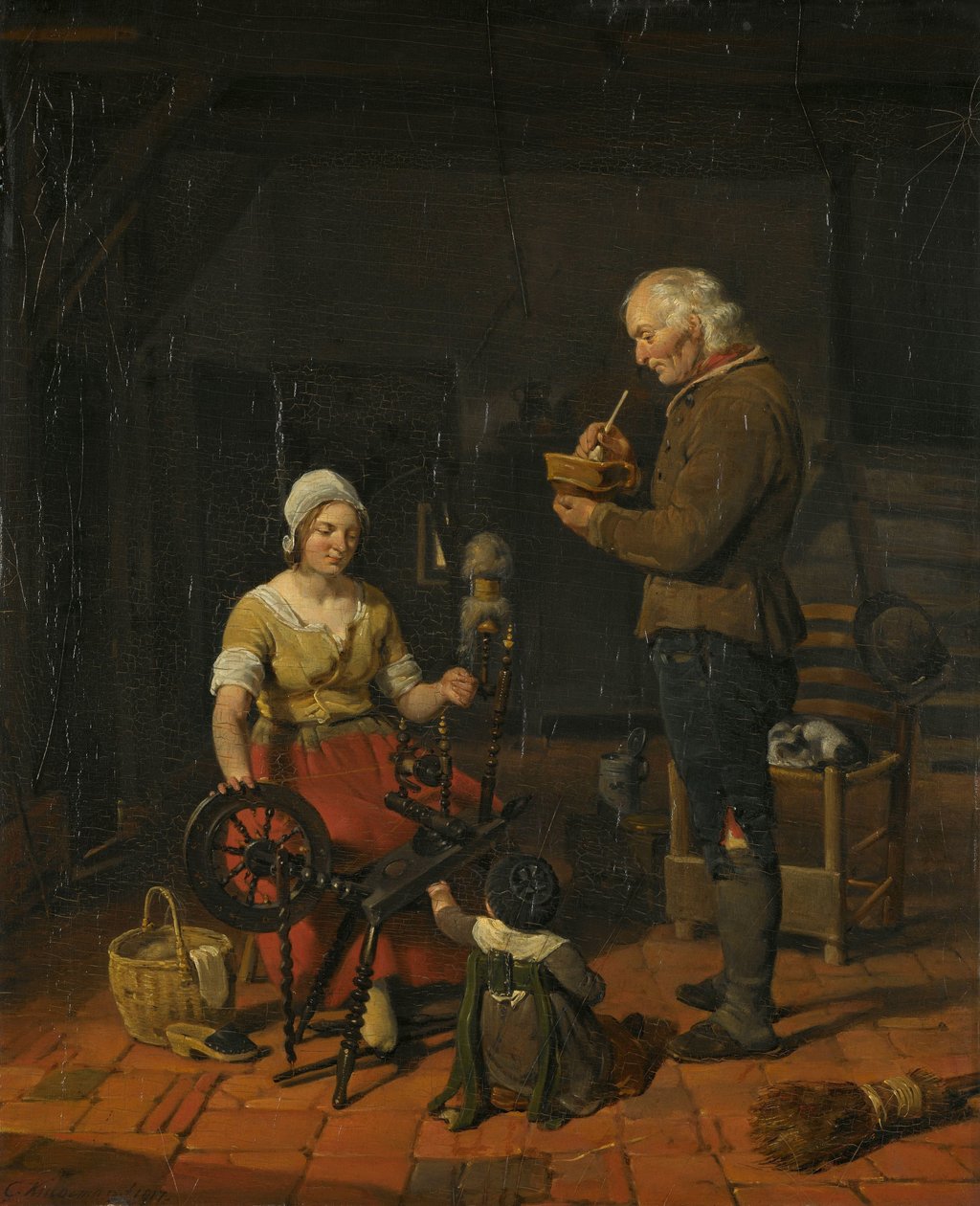 Bondefamilie i deres Sommerhus af Cornelis Kruseman