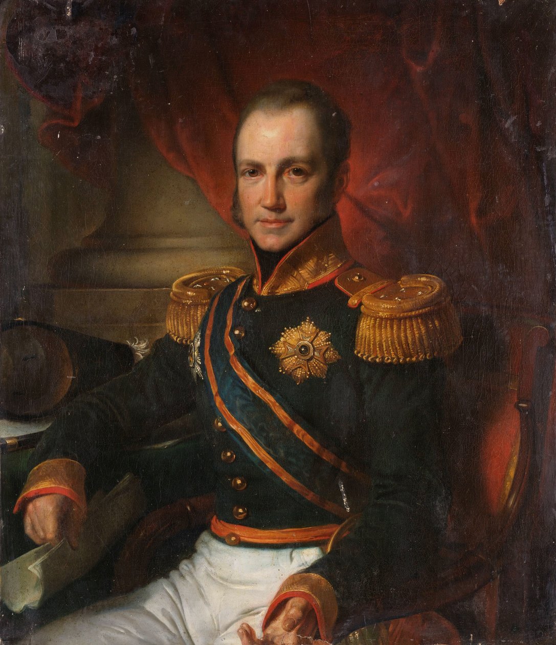 Portræt af Godart Alexander Gerard Philip, Baron van der Capellen, generalguvernør for Hollandsk Ostindien af Cornelis Kruseman