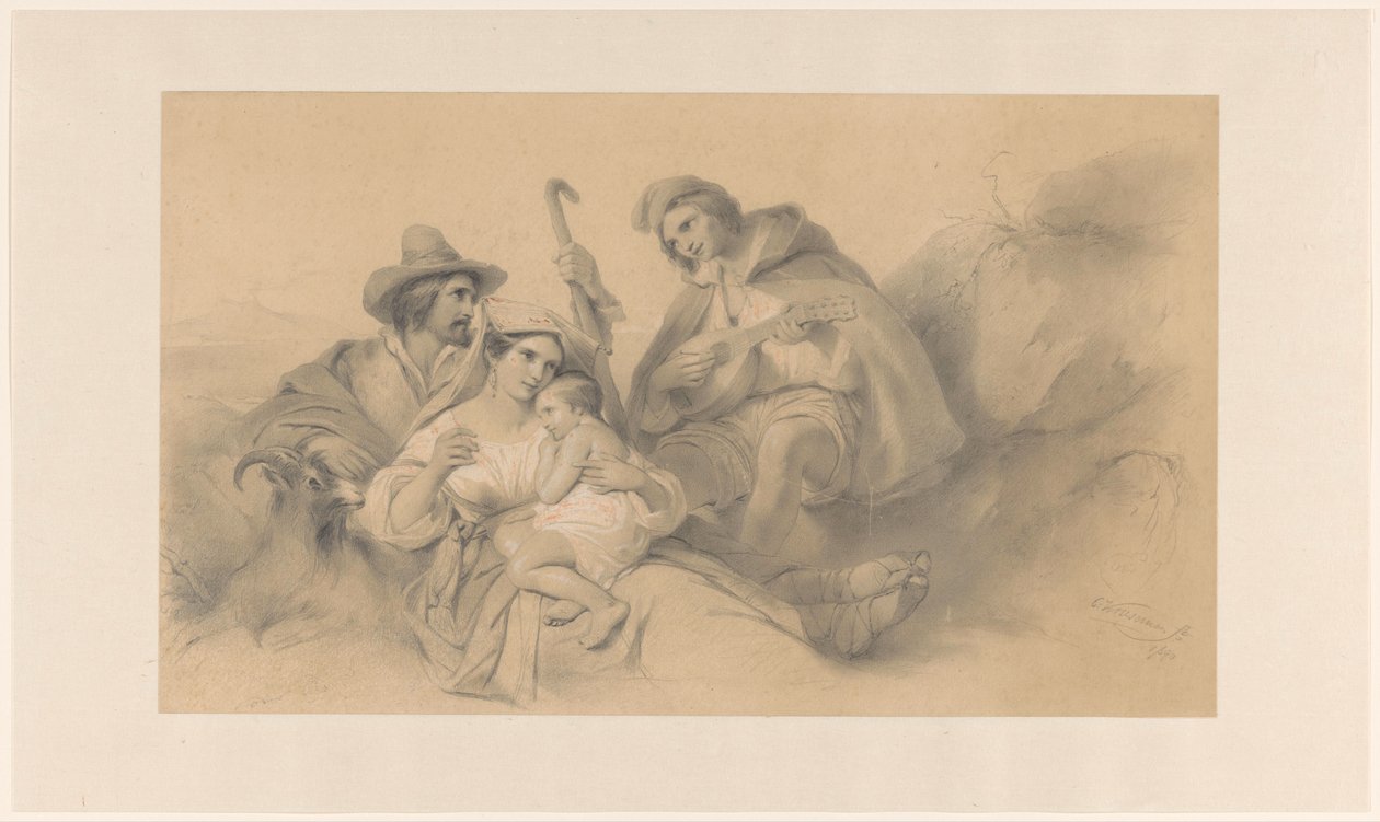 Hvilende Landsmænd af Cornelis Kruseman