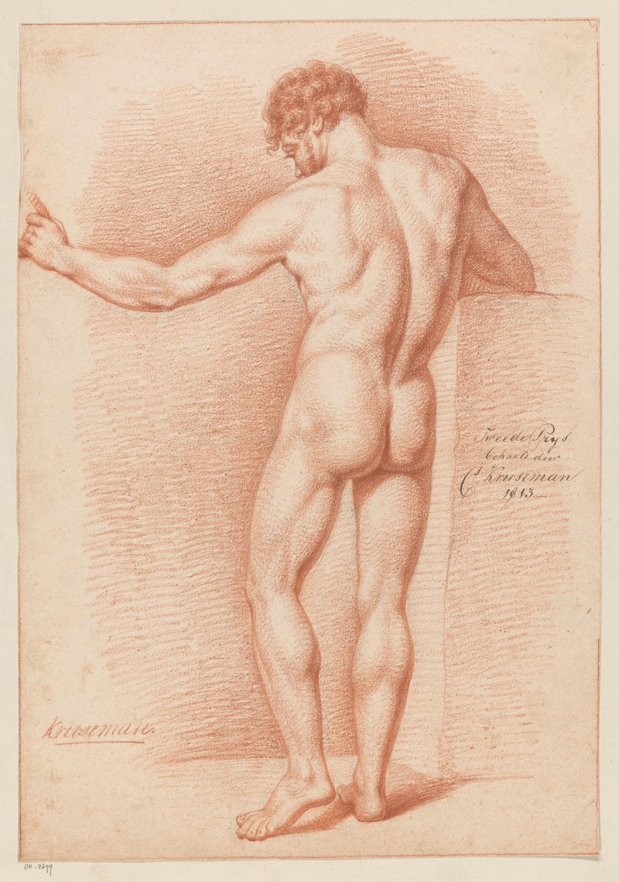 Stående nøgen mand, set bagfra (2. præmie 1813) af Cornelis Kruseman