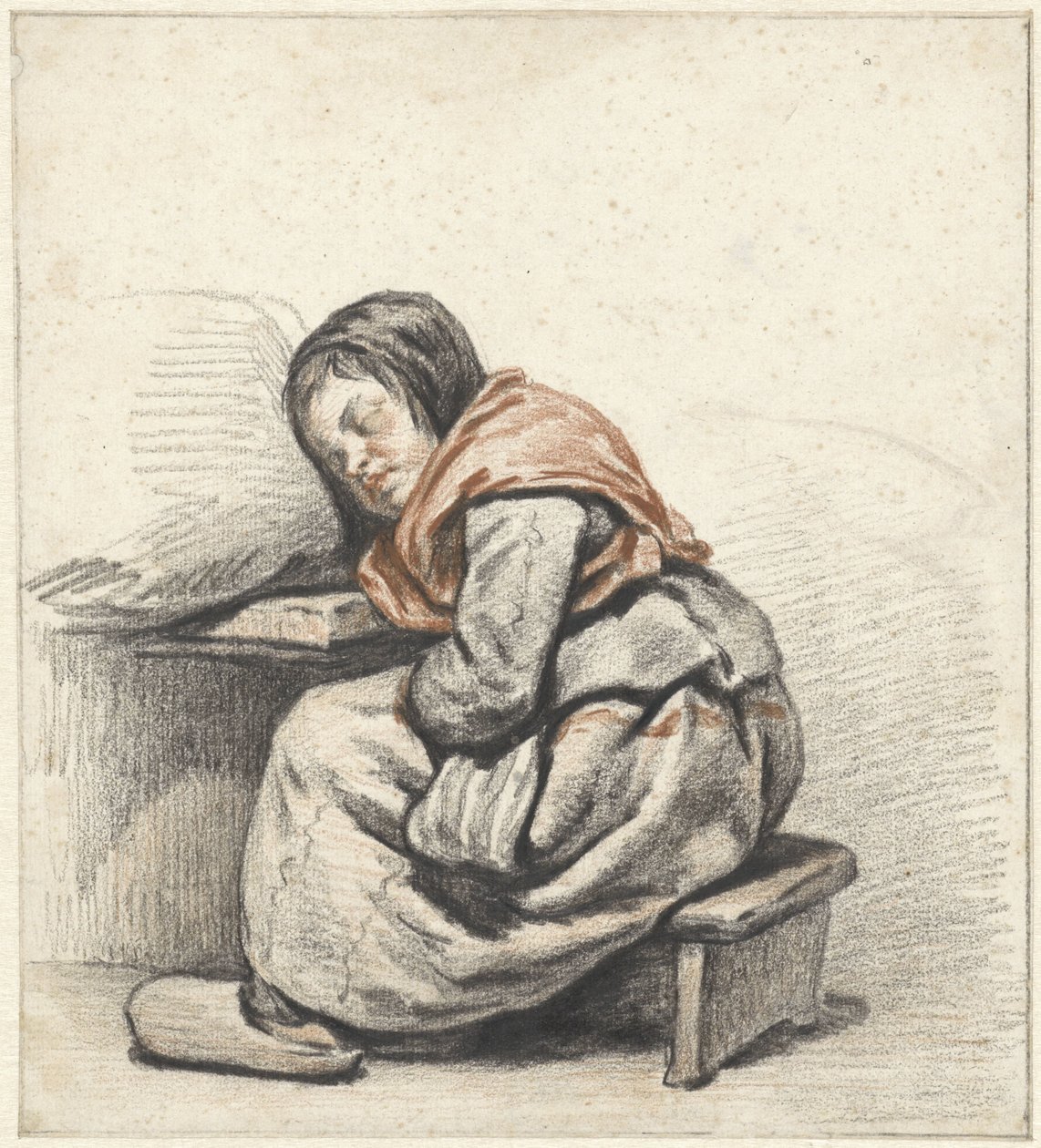 Studie af en sovende pige af Cornelis Kruseman
