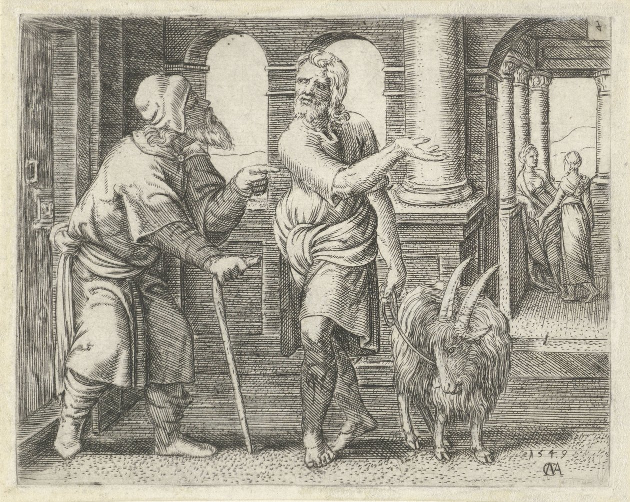 Samson med et barn med sin svigerfar History of Samson (serietitel) af Cornelis Massijs