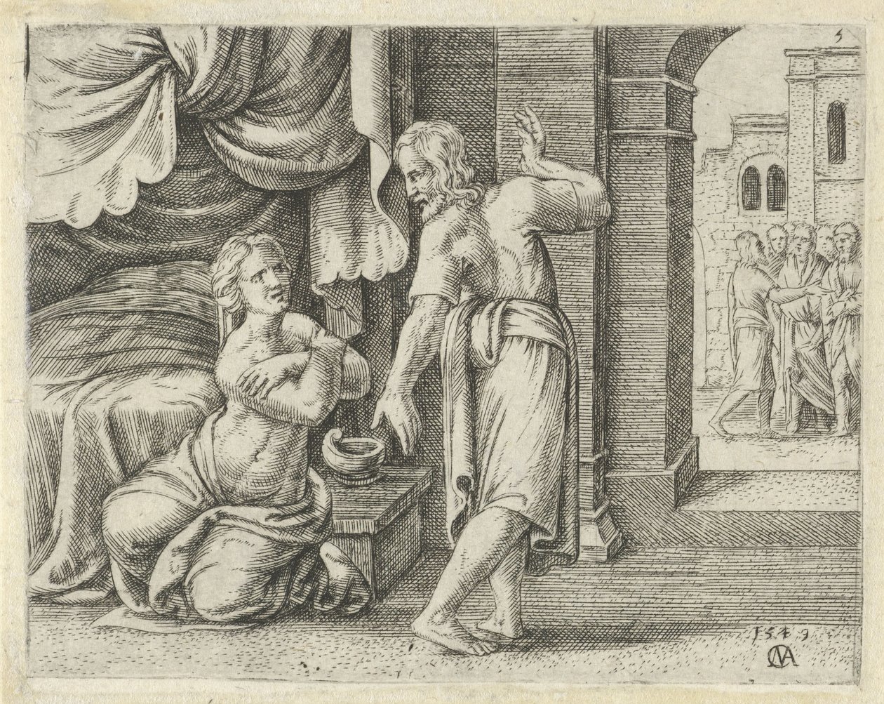 Samsons kone beder ham om at afsløre løsningen på gåden History of Samson (serietitel) af Cornelis Massijs
