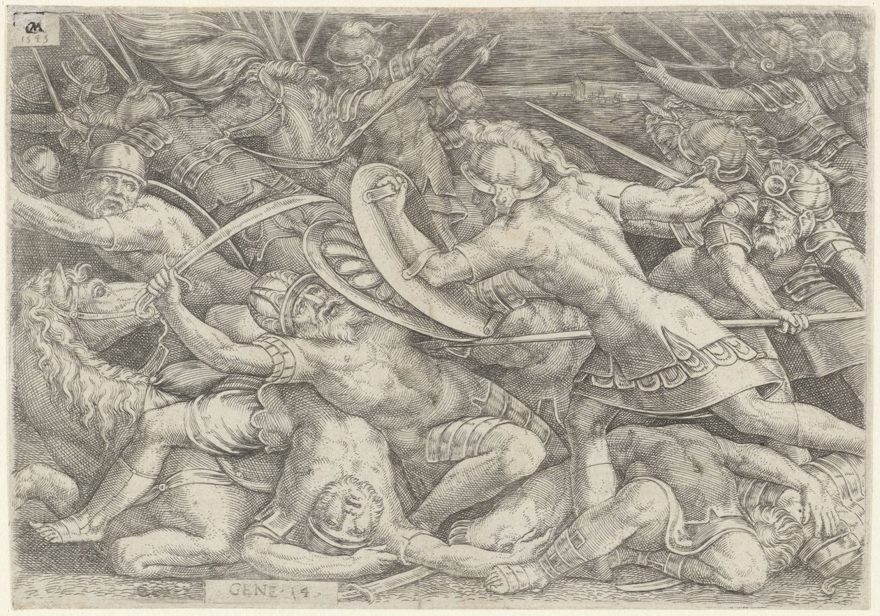 Slaget ved Abraham mod Kedorlaomer af Cornelis Massijs