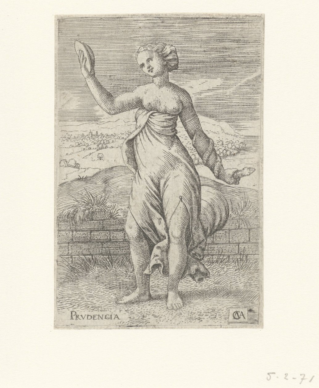 Advarsel Prudencia (titel på objekt) Dyderne (serietitel) af Cornelis Massijs