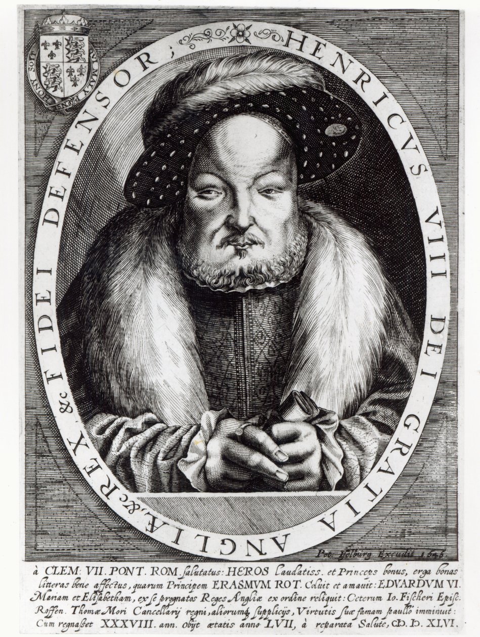 Portræt af Henrik VIII, indgraveret af Peter Isselburg, 1646 af Cornelis Massys