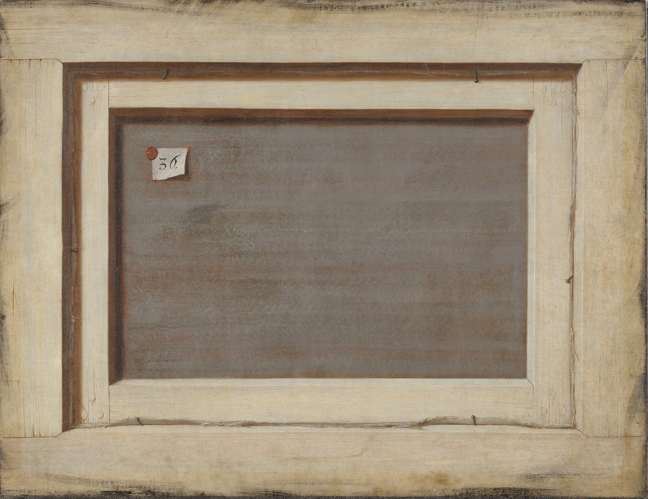 Trompe loeil. Bagsiden af et indrammet maleri, 1668-1672 af Cornelis Norbertus Gijsbrechts