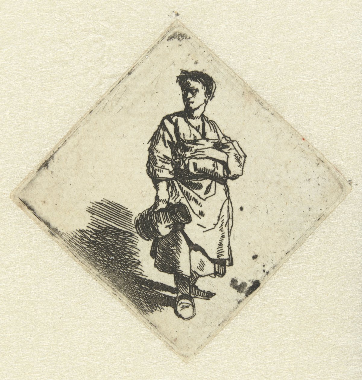 Stående kvinde med kande i højre hånd af Cornelis Pietersz. Bega