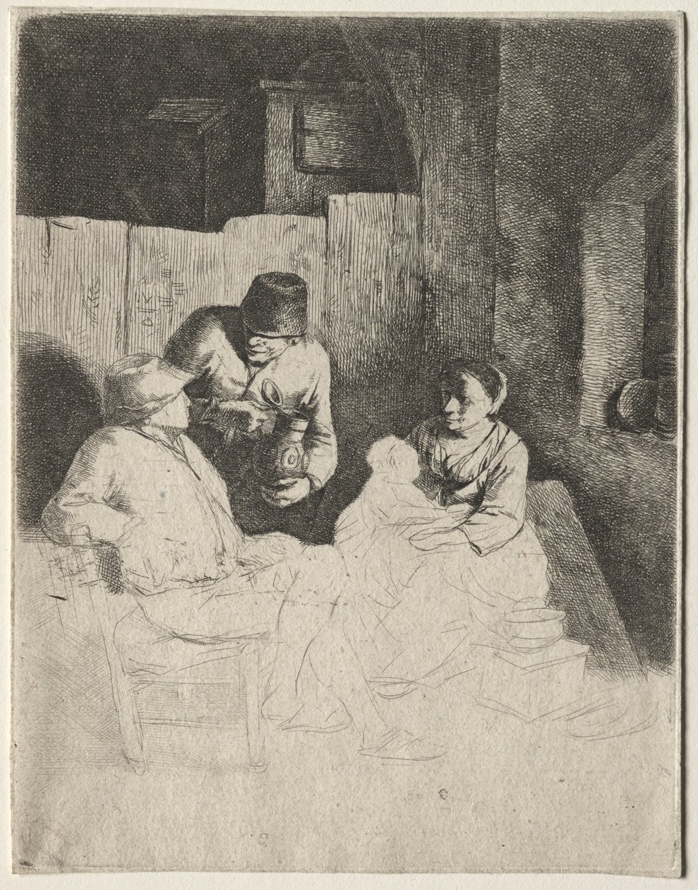 Moderen sidder i en kro af Cornelis Pietersz Bega