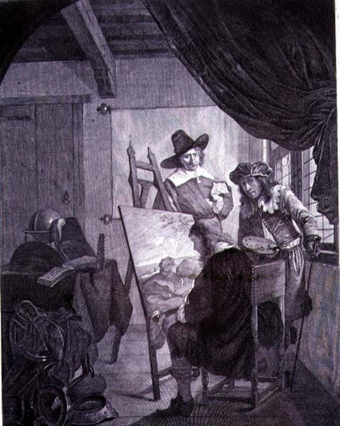 Patronen og maleren, efter et maleri fra 1600-tallet af Cornelis Bega, 1700-tallet af Cornelis Pietersz Bega